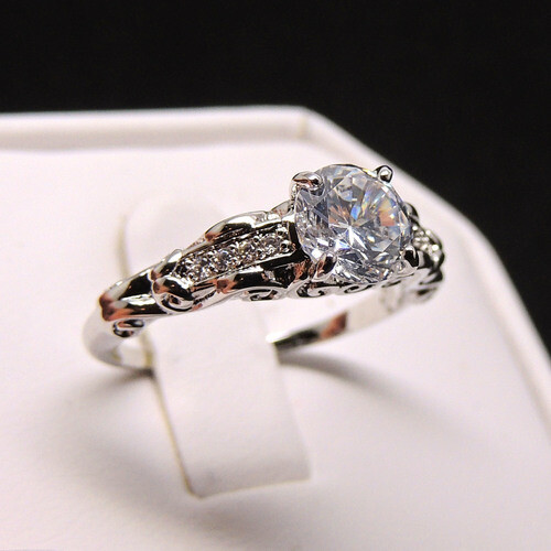 Olivia Engagement Ring Cubic Zirconia Wgold Plated Womens Ginger Lyne Collect…