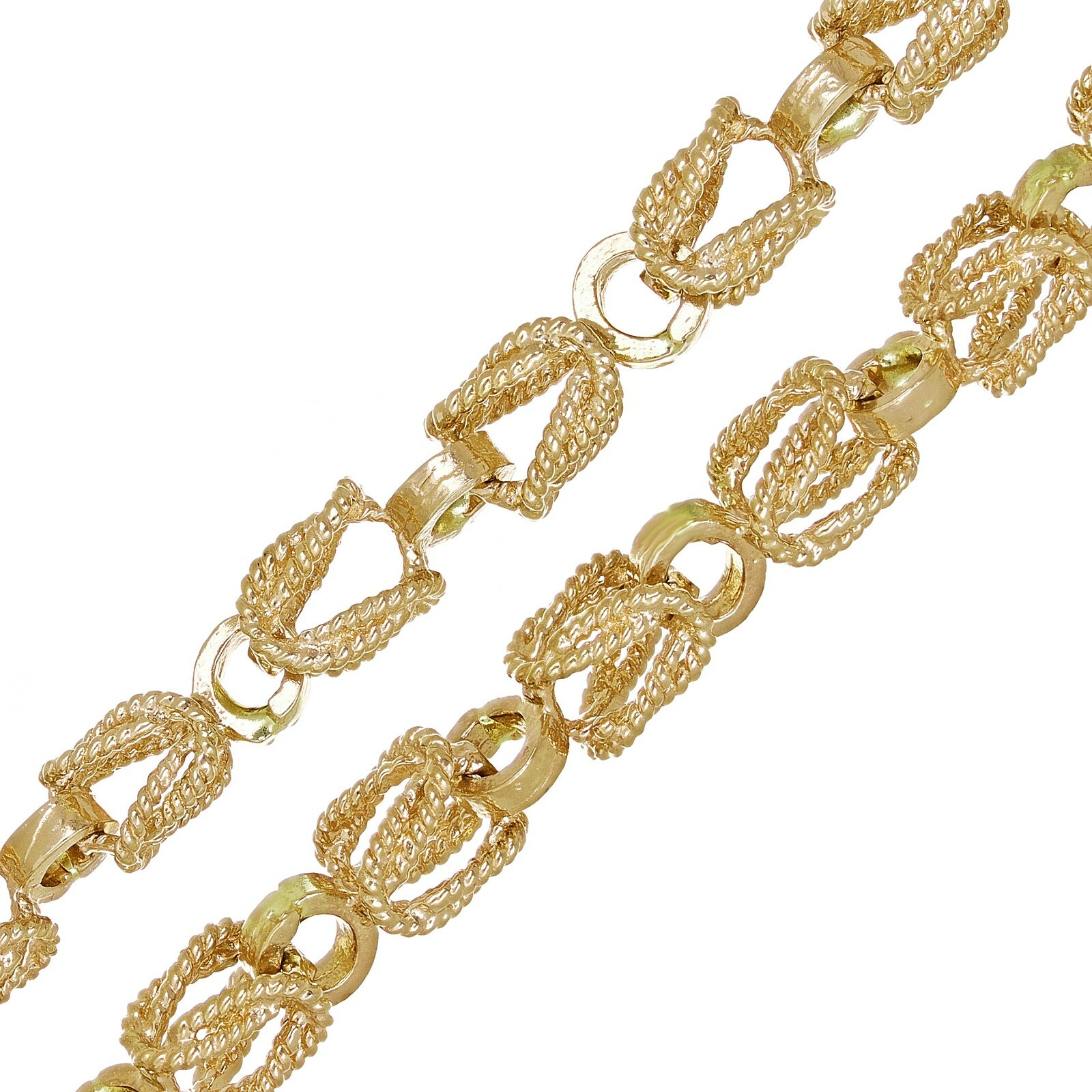 14k Yellow Gold Turkish Link Chain Necklace 24″ 5mm 45 grams