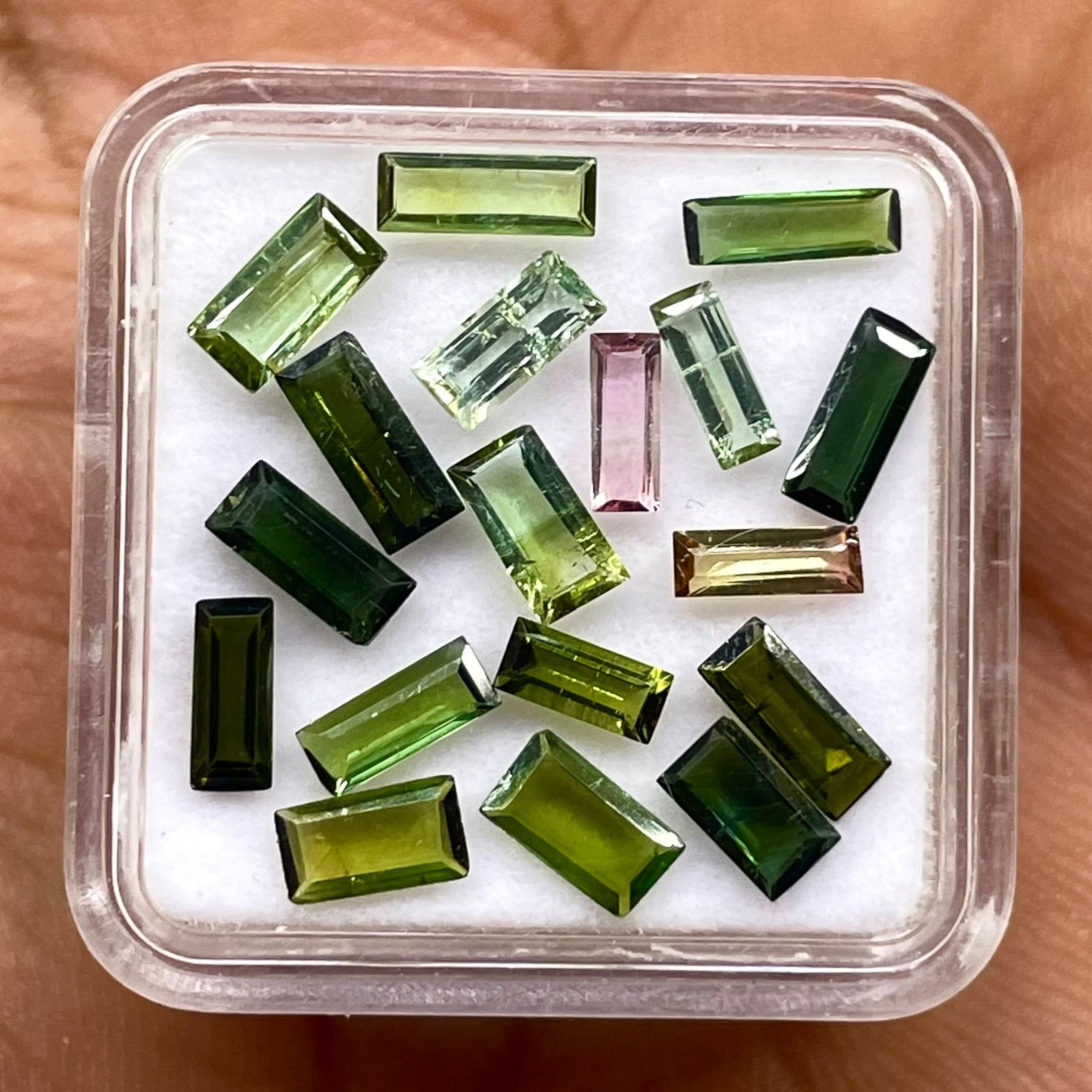 18 Pcs Natural Mozambique Tourmaline 5.4-7mm Baguette Cut Loose Gemstones Lot