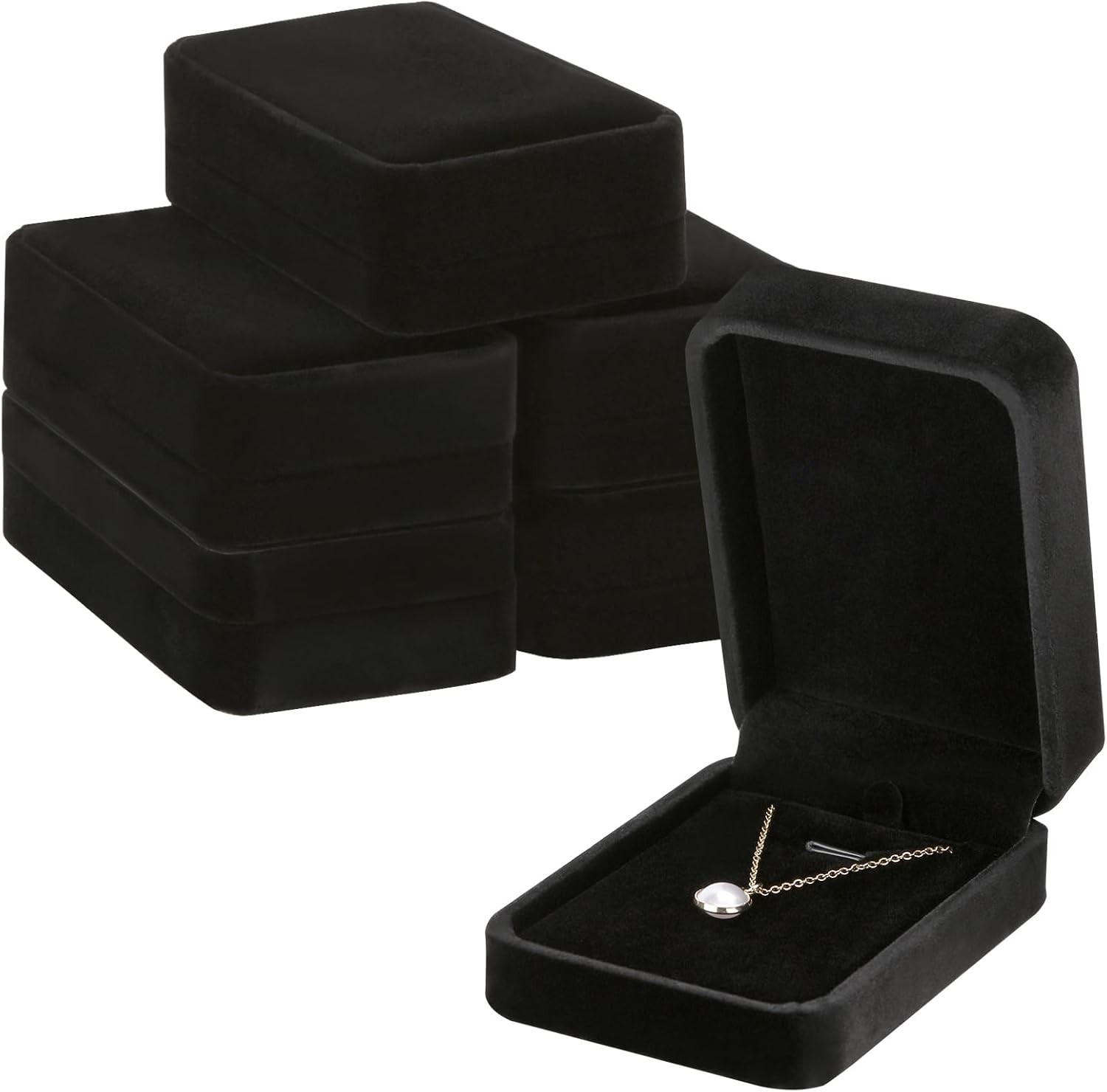 6 Pieces Velvet Jewelry Gift Boxes for Necklace Pendant Bracelet Ring Earring..