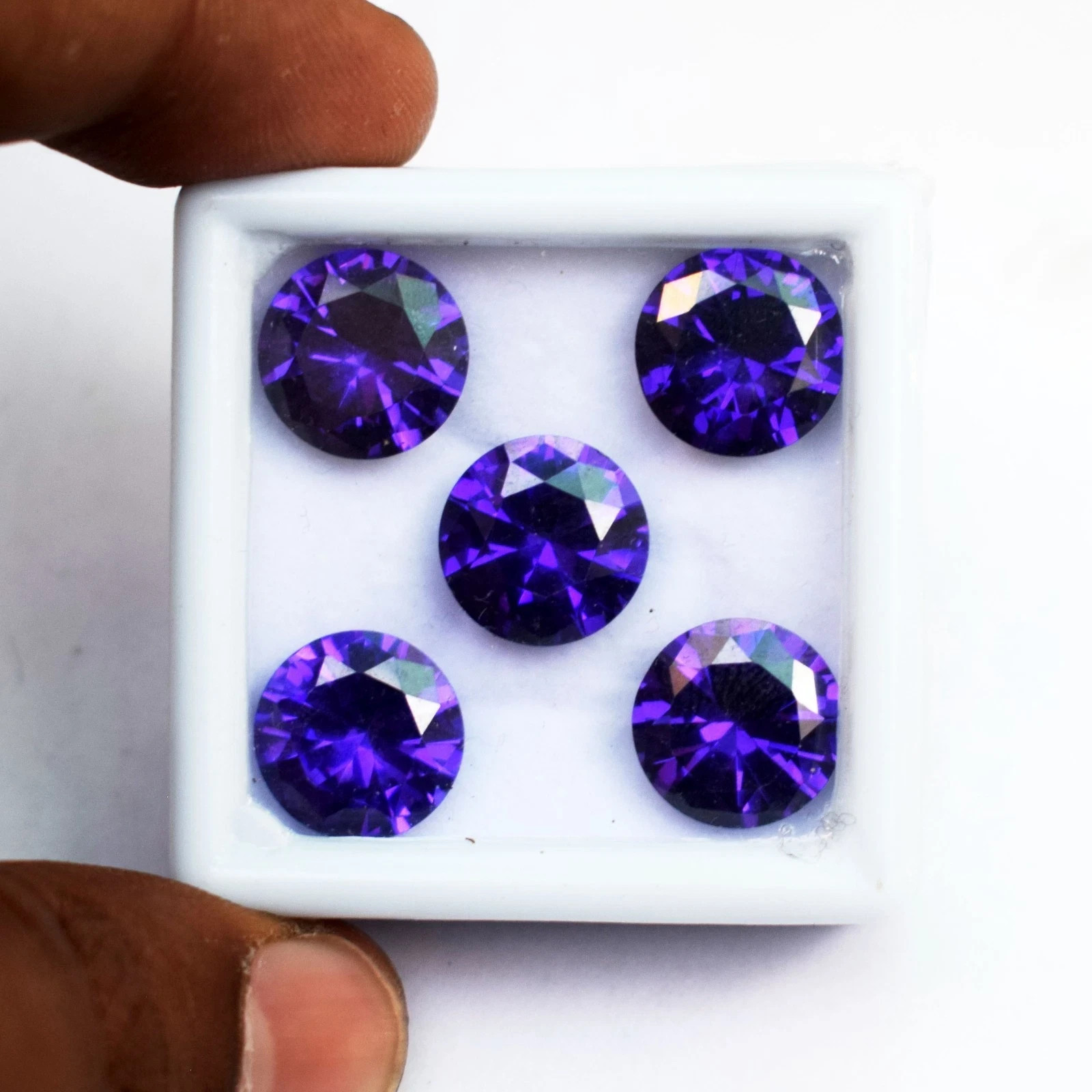 52.00 Carat Flawless Purple Amethyst Round Cut Certified 5 Pcs Gemstone Lot