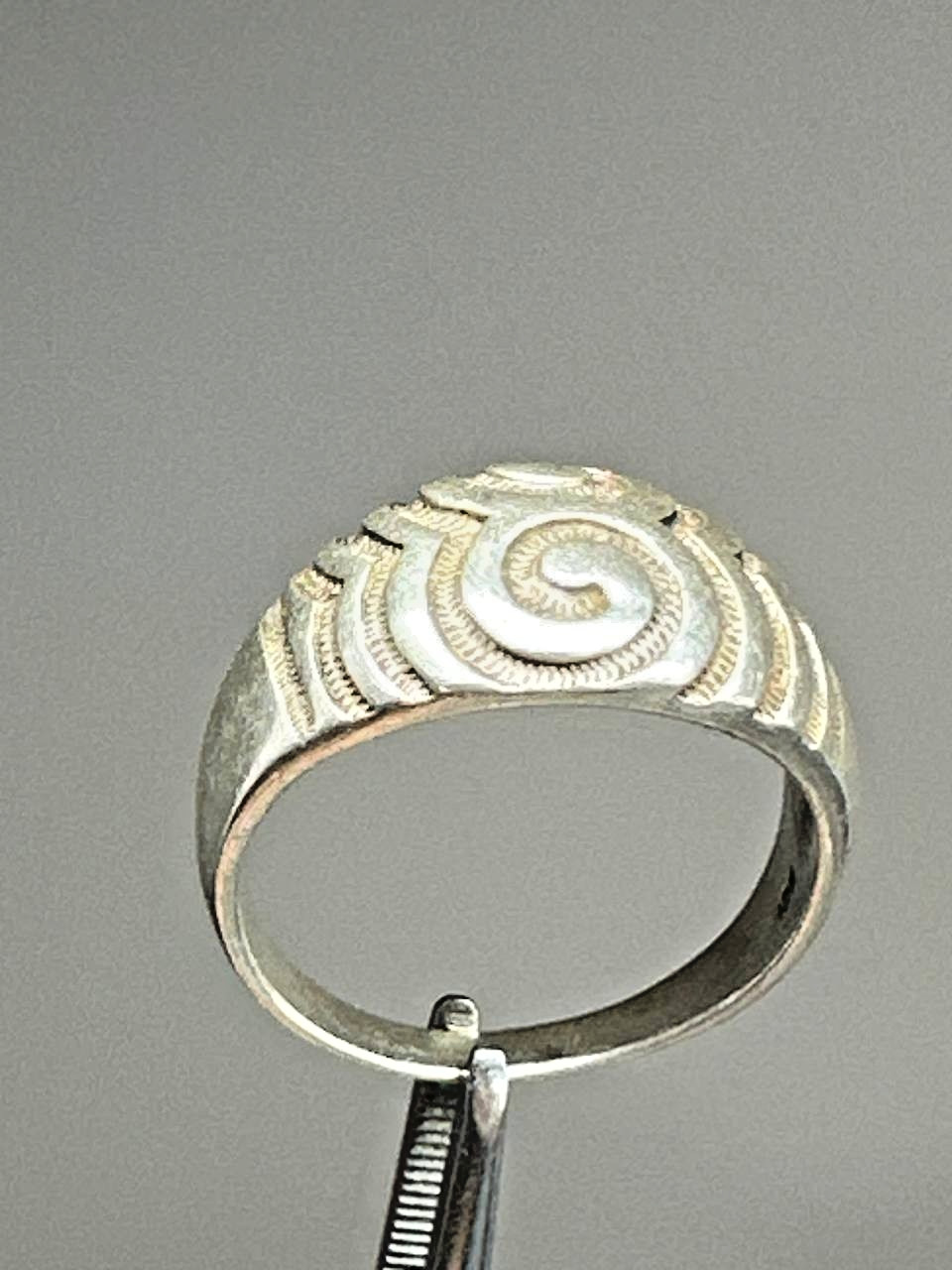 Vintage Soviet 925 Silver Swirl Dome Statement Ring Size 10.5-11 6.00g⁠-287