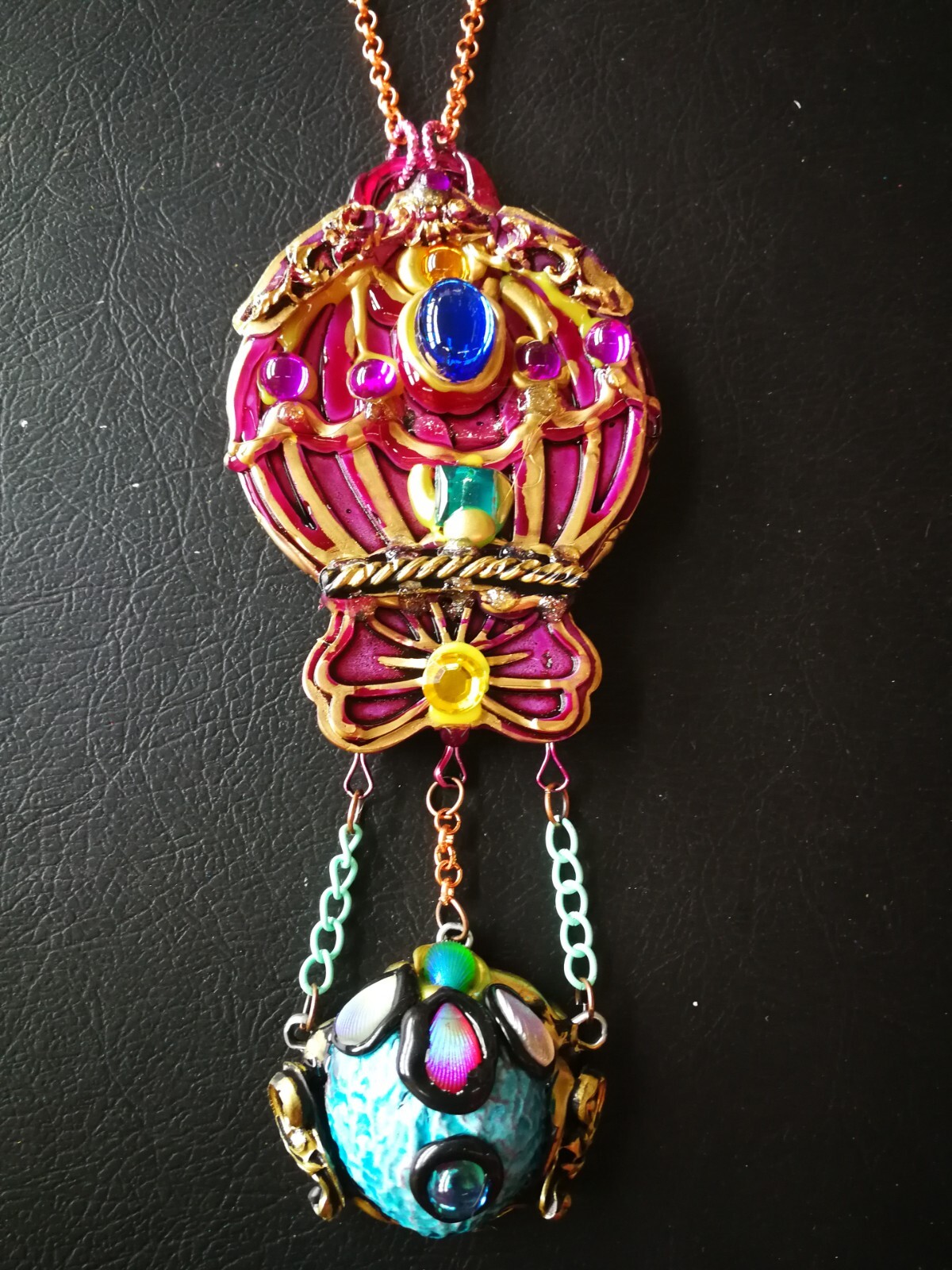 Jewelry Necklace Pendant Luxury Art Deco Nouveau Charm Jewellery Hot Air Balloon