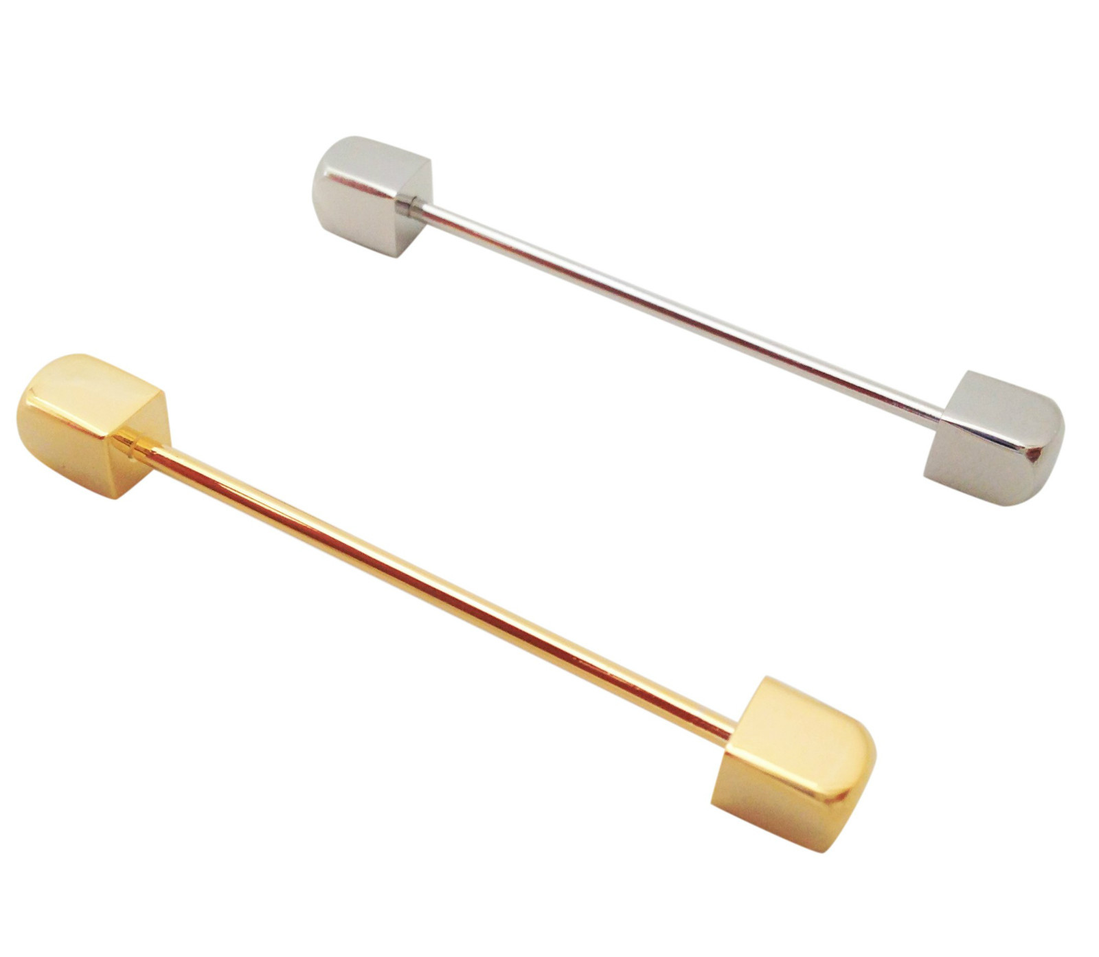 5cm ORO ARGENTO SPILLO DA CRAVATTA PIN STAY ACCIAIO INOX LEGARE IL BASTONE CUBO