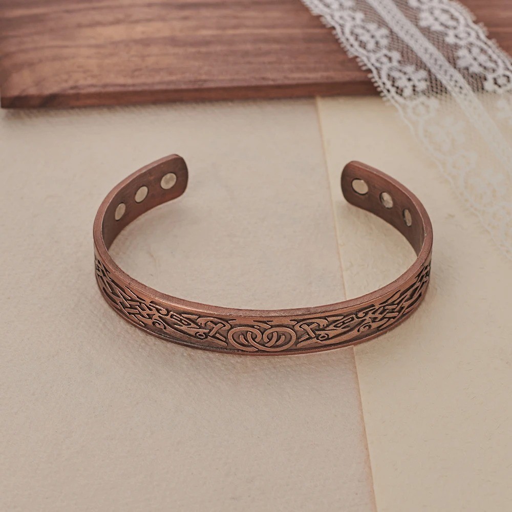 Men’s Bracelet Magnetic Therapy Arthritis Pain Relief Pure Solid Copper Bangle