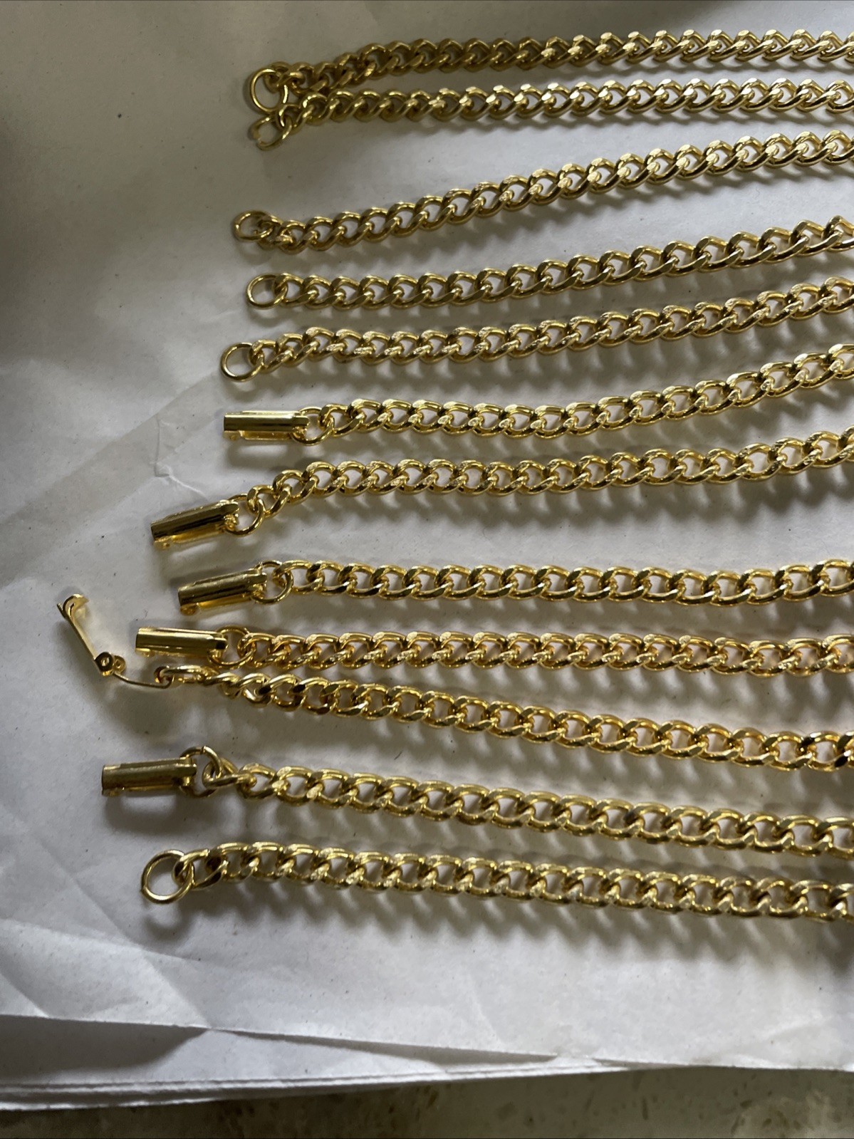 12 Vintage Gold Plated 7” 5 Mm Link Bracelets