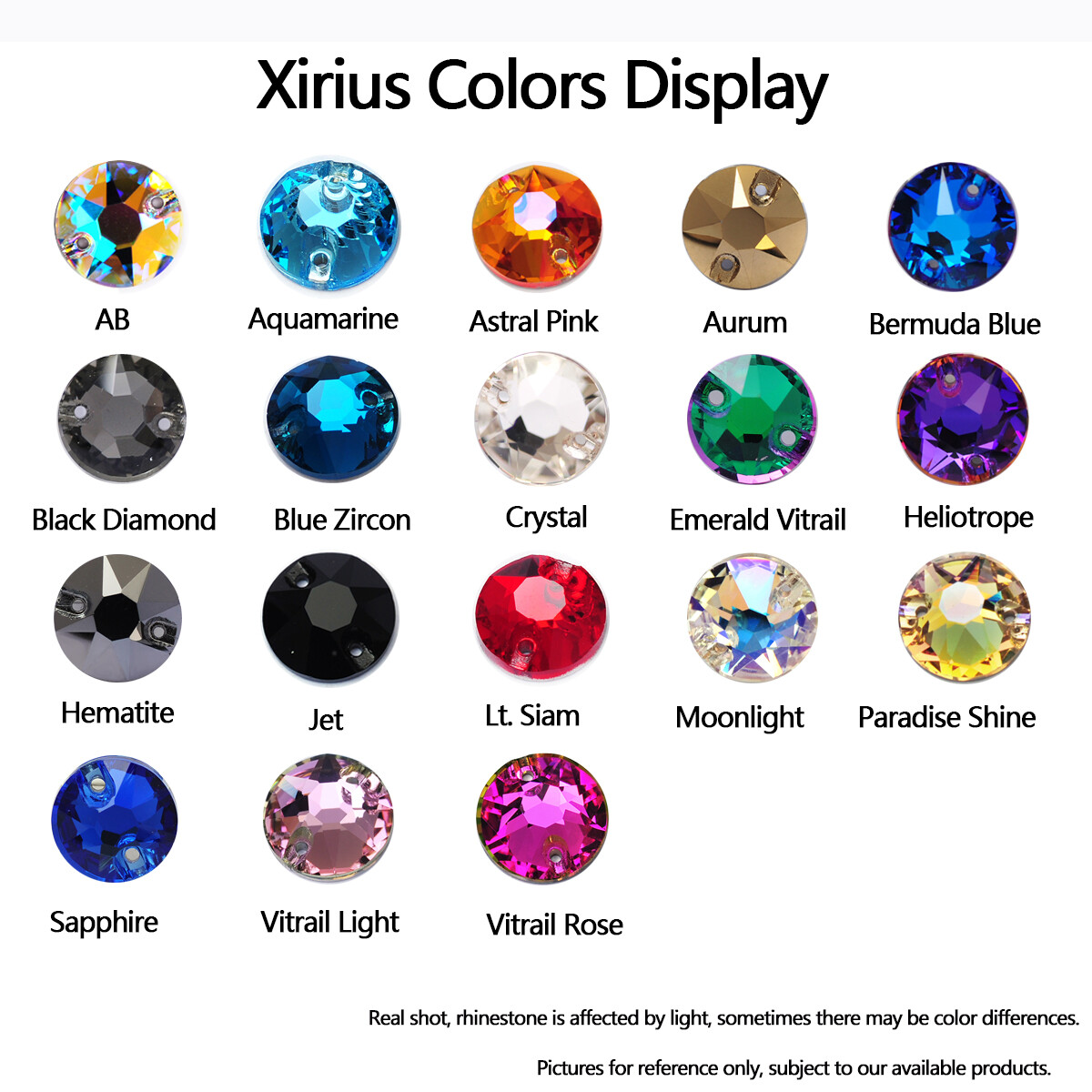 Edges with Chamfers XIRIUS Crystals Flatback Sew-on Rhinestones for Garments