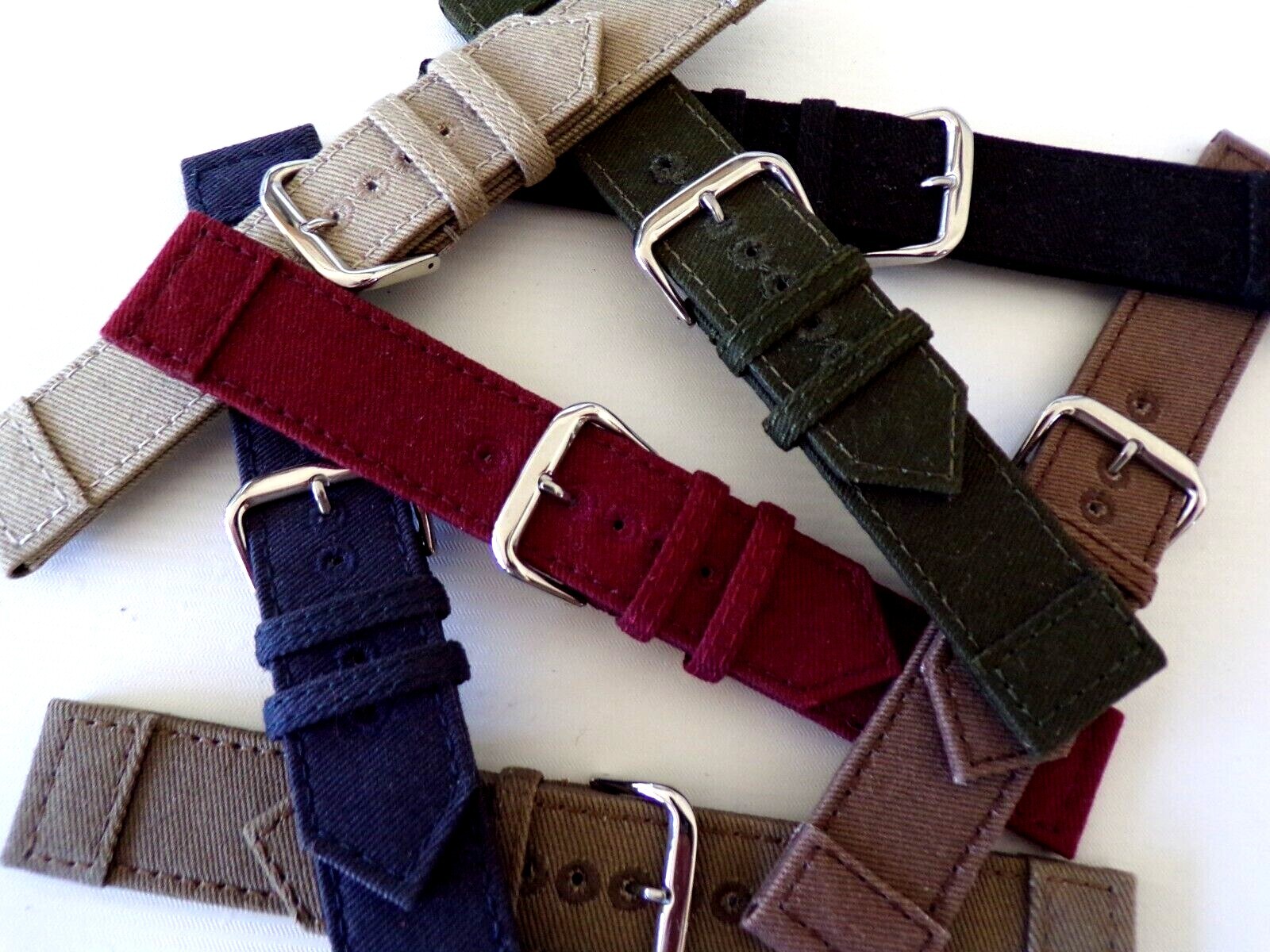 22mm WWII Canvas Sailcloth NATO military Dbl Layer nylon watch band Sport strap