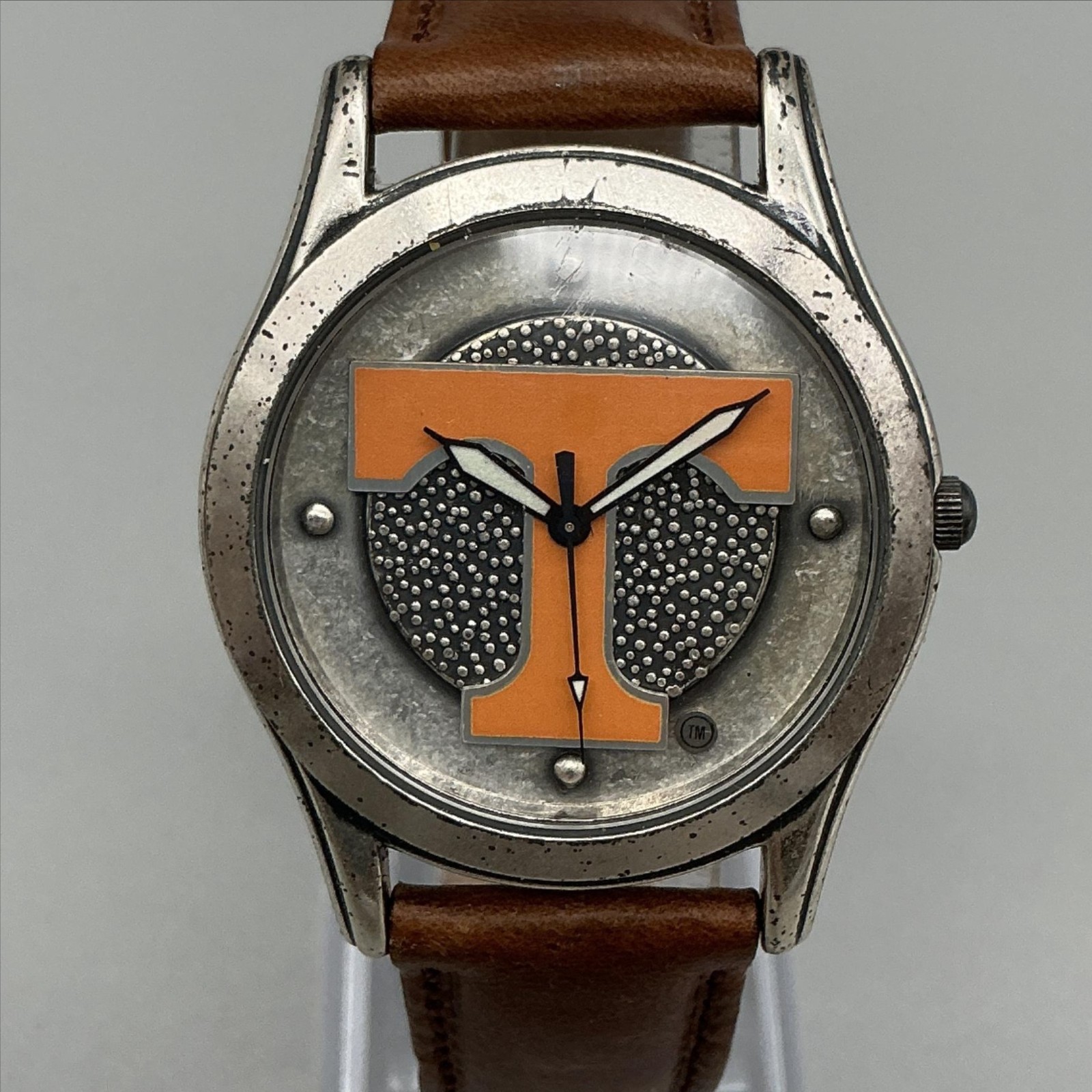 Fossil University Tennessee Mens Watch 35mm T Logo Dial Leather New Battery