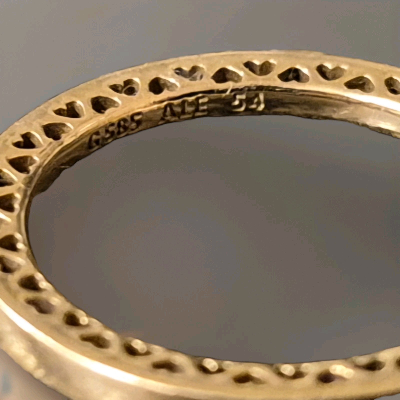 Pandora(2) 14k Yellow Gold Hearts of Pandora Sz US 6 & 6.5 Band Rings 5.43 Gram