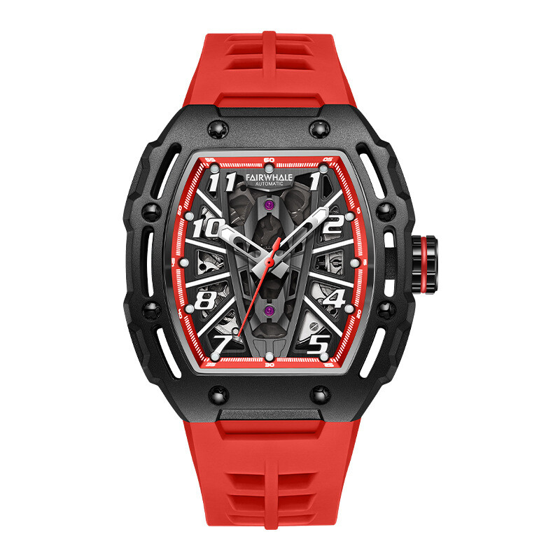 MARK FAIRWHALE Barrel Hollow Luminous Tourbillon Automatic Mechanical Wristwatch