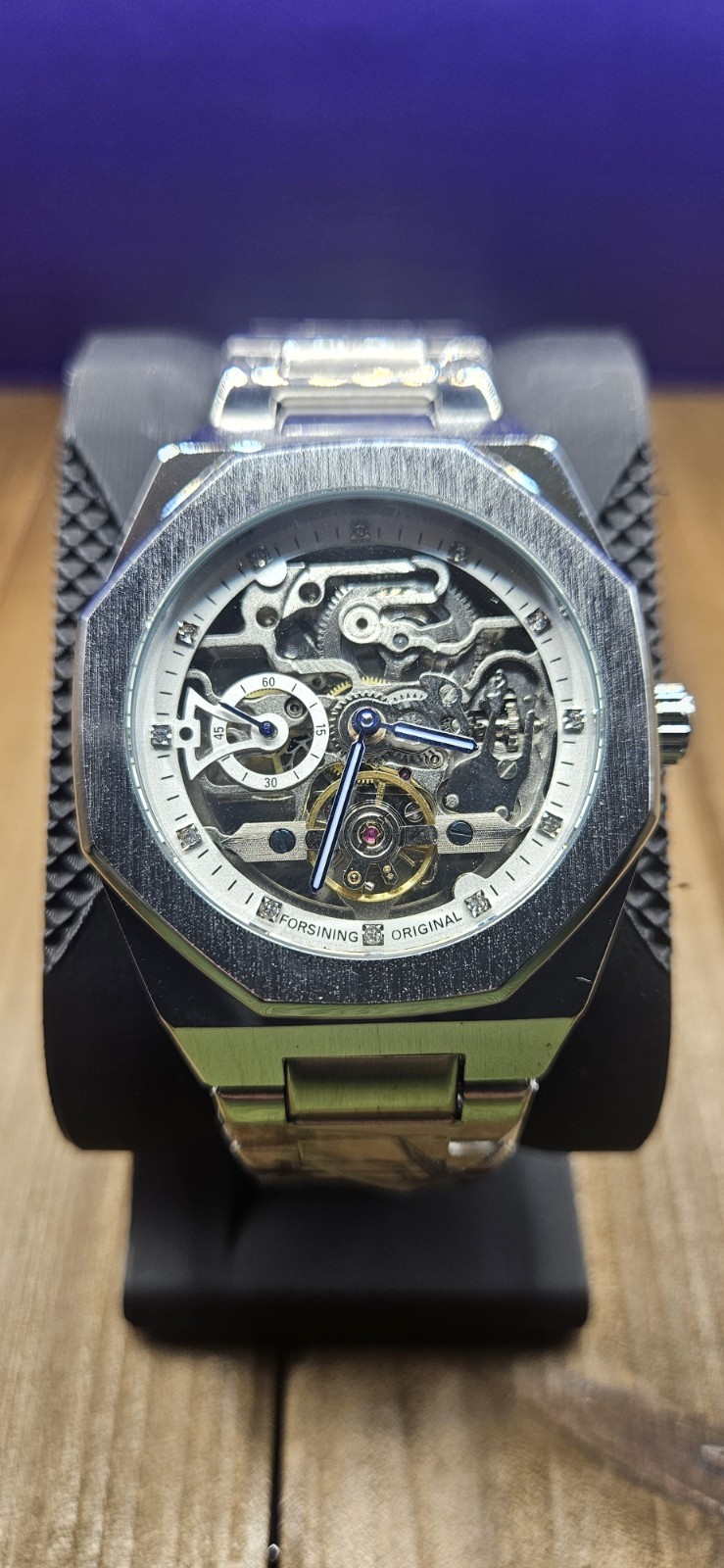 Forsining TM343 Men’s Automatic Skeleton Watch Stainless Steel New w/ Box