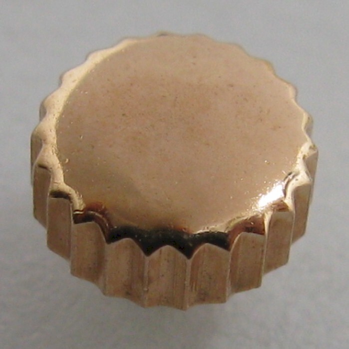 Crown with long post for Watch in rose gold plated 5.4 mm fit stem 0.9 mm tap 10