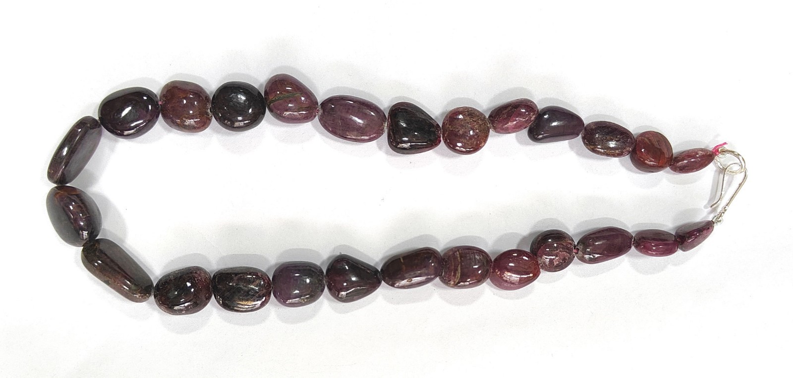 Natural Indian Ruby Beaded Tumble Necklace: Handmade AAA+ Quality, 15 Inches