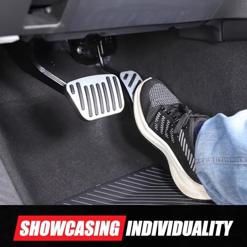 Anti-Slip Gas Pedal Brake Pedal Covers Compatible with Toyota Land Silver