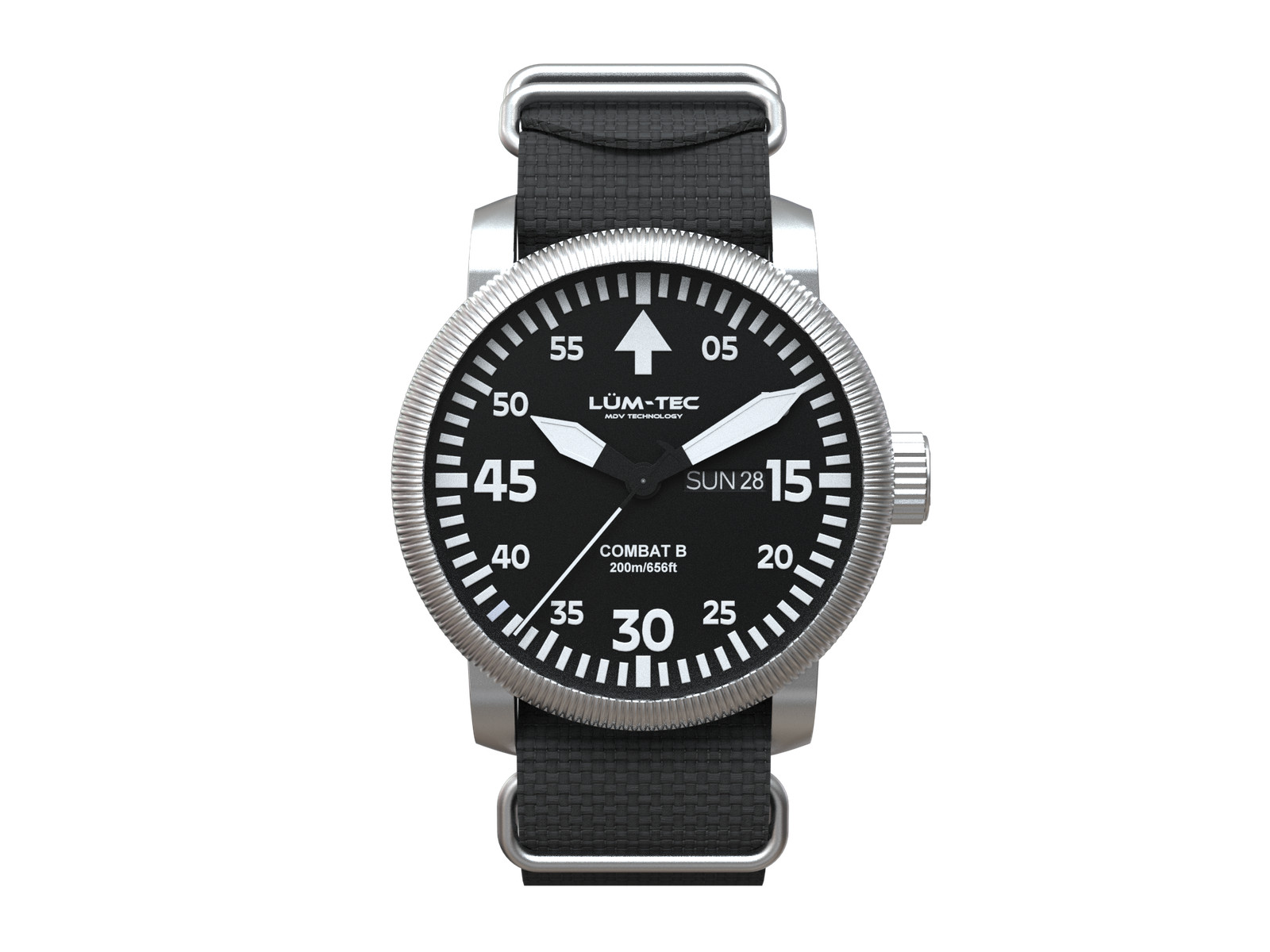 Lum-Tec Combat B67 Day/Date watch, 2-yrwarranty, USA Made, 2 straps, 43mm, NIB