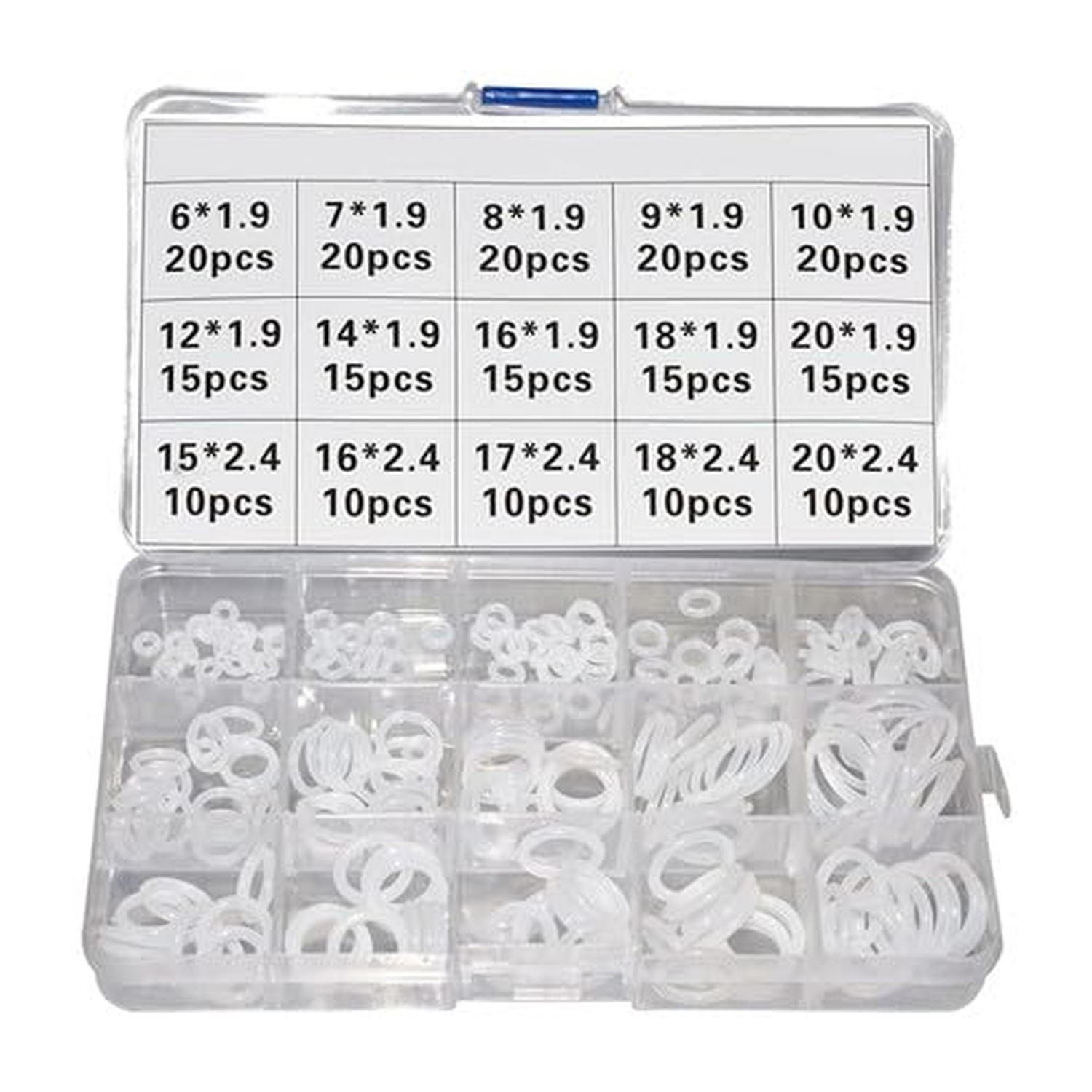 225 PCS VMQ Grade Silicone O Ring Assortment Rubber Silicone Seal Kit 15 Diff…