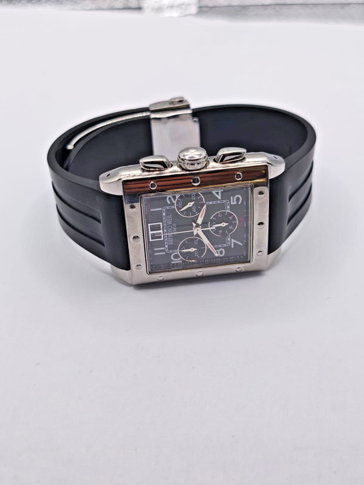 Raymond Weil Tango 4881/1 Chronograph Big Date Quartz Watch Rubber Strap