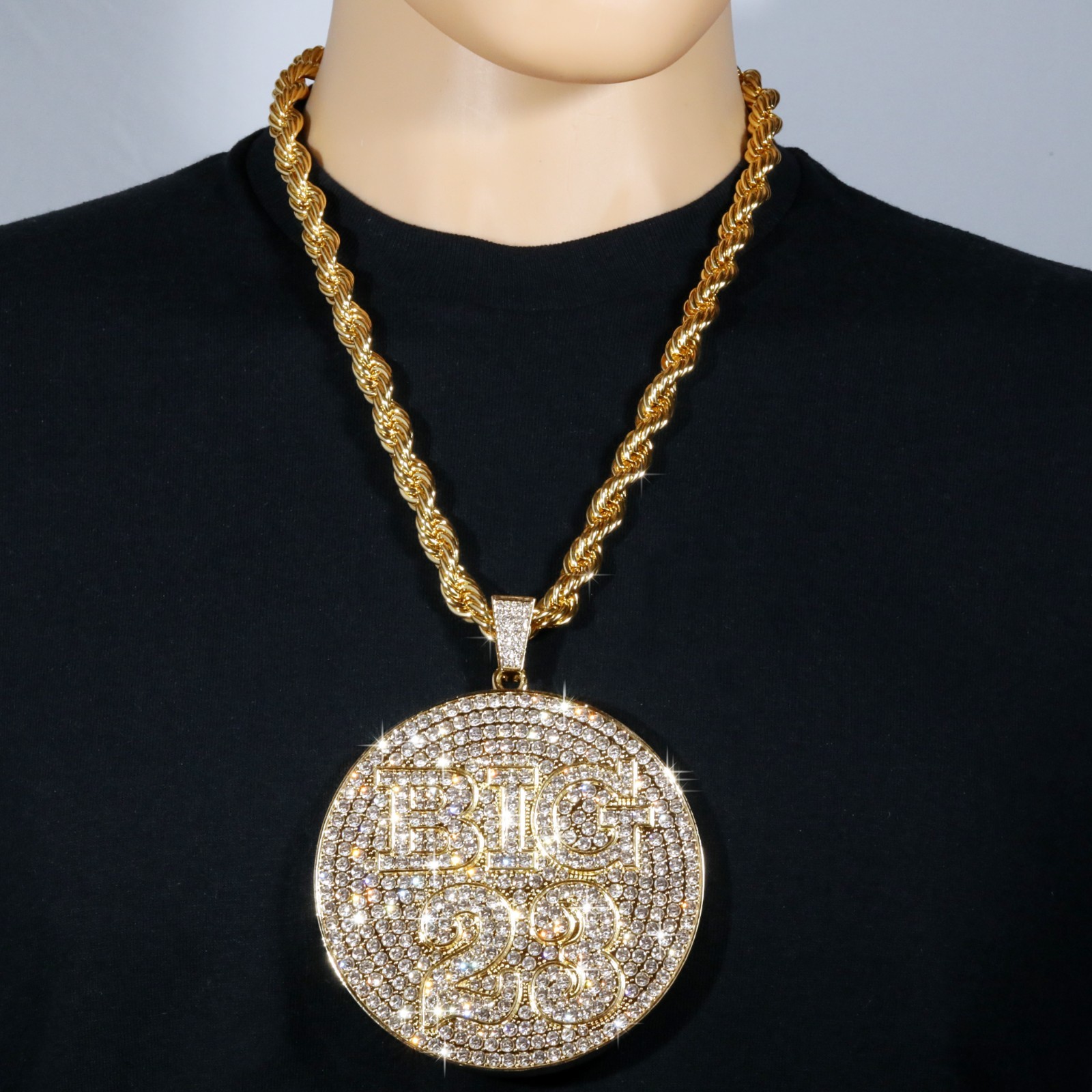 14K Rope Chain Necklace 10mm 24″ & 30″ | BIG 23 Gold Plated XXL Hip Hop Jewelry