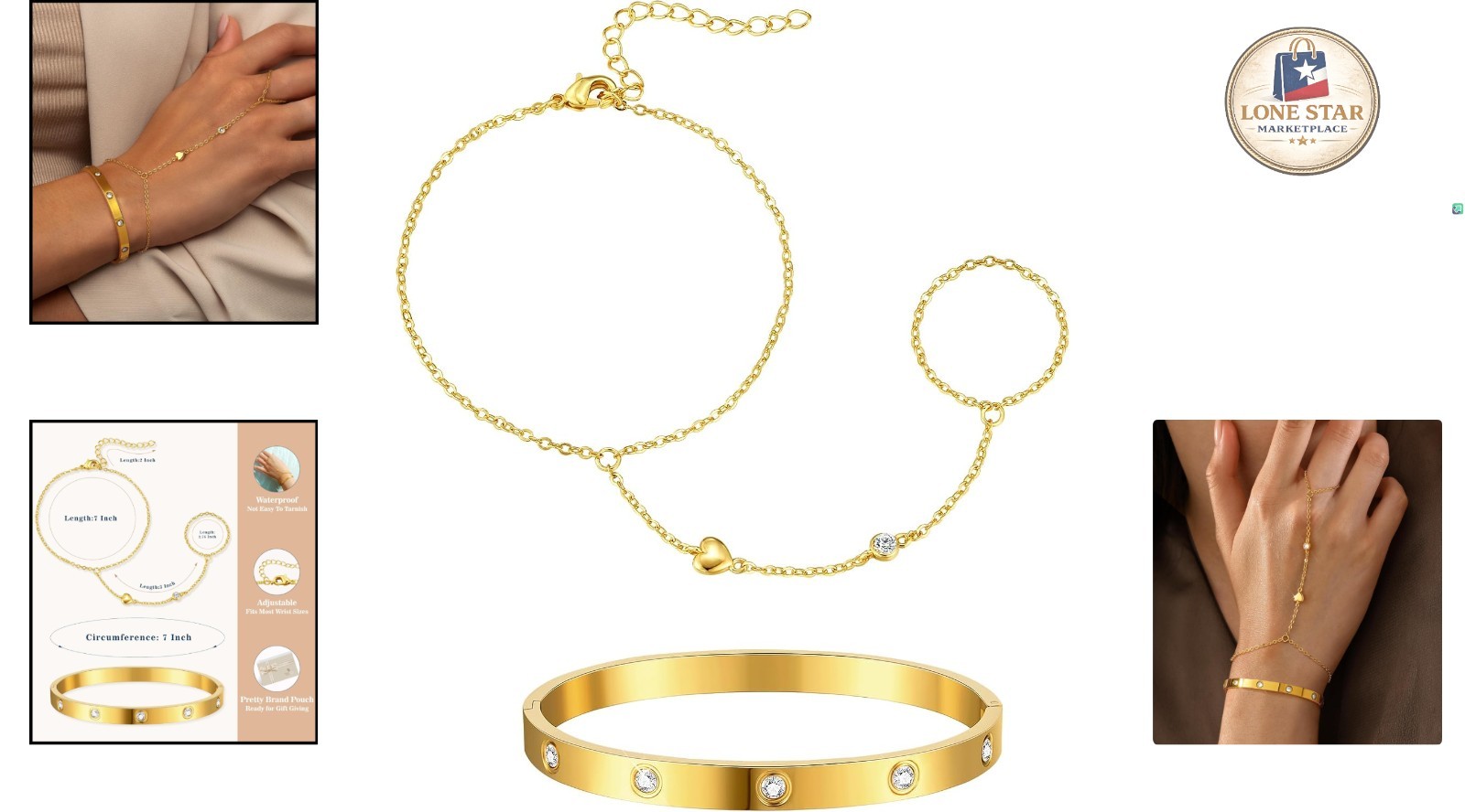 Gift-Ready 5 Piece Gold Bracelet Stack – Unique Jewelry Set for Every Occasion