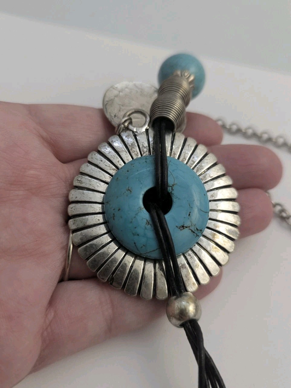 Vtg Mod Faux Turquoise Amber Tribal Jewelry lot 9 Pc Some Real Gems