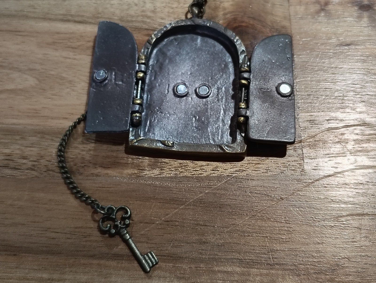 Victoria Trading Company Fairy Door Locket Antiqued Brass Tone With Skeleton Key