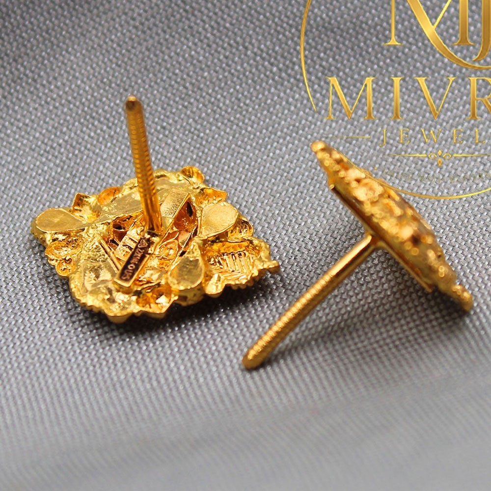 Classic Rhinestone Gold Jewelry Elegant Baby & Women Gift Earrings, 1.7 cm