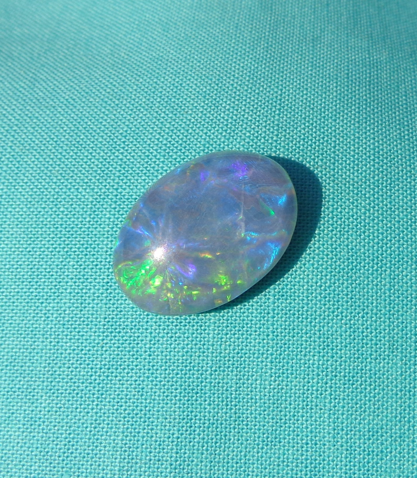 Spencer Idaho Opal Triplet 15X20mm with a Blazing Green Fire in a Galaxy Pattern