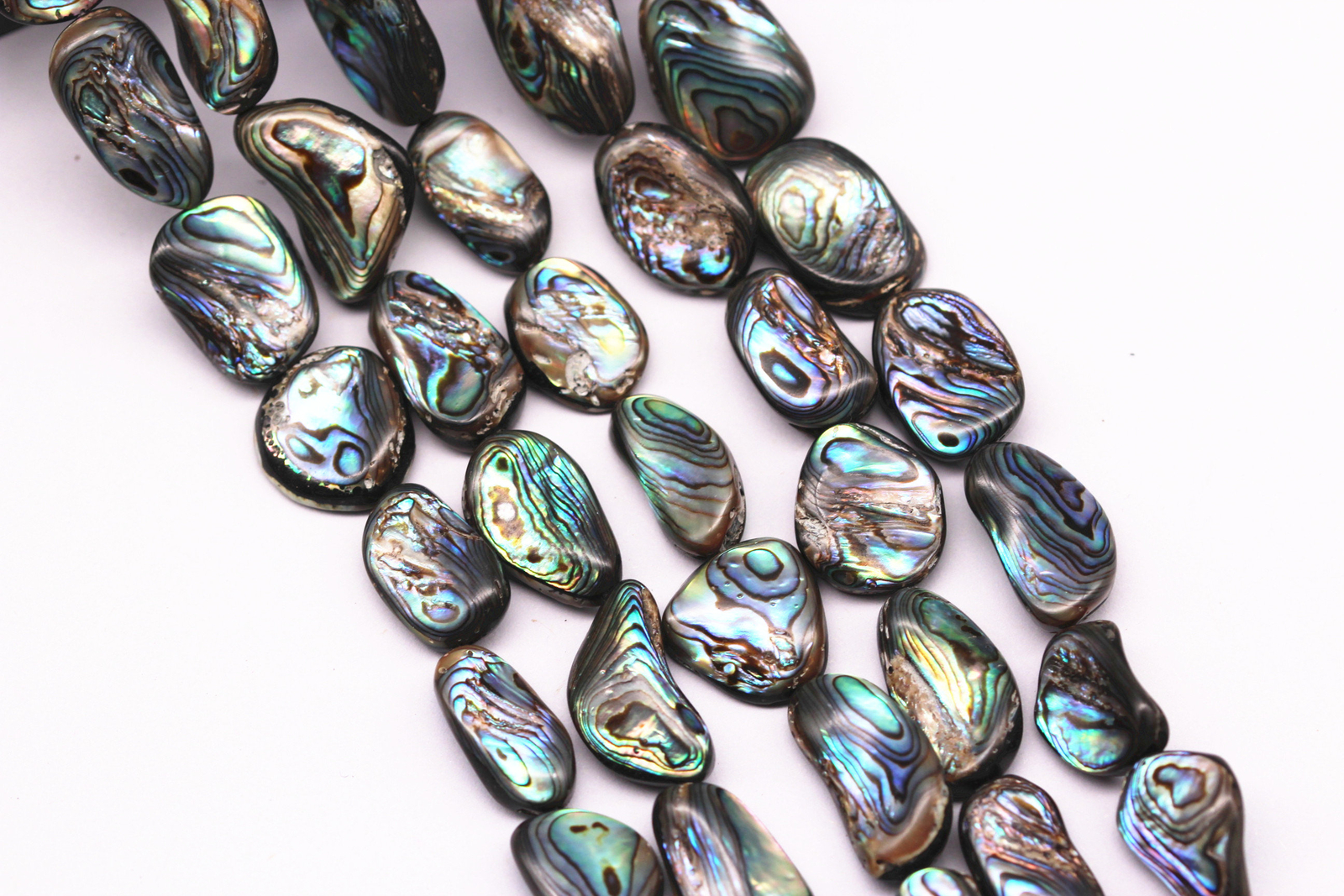 Abalone Irregular Rectangle Shape Beads 15x20mm 18x25mm 20x30mm 15.5″ Strand