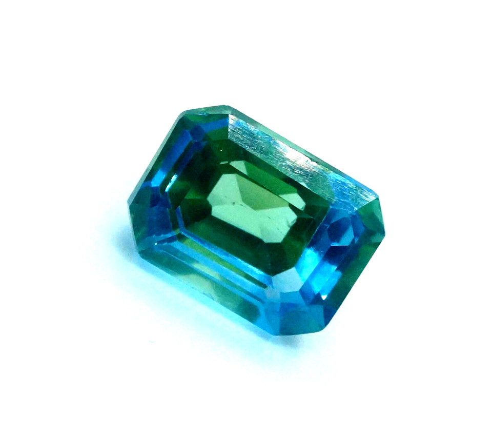 6.2 CT Natural Bi-Colour Pitambari Sapphire Radiant Certified Gemstone 11×8 MM
