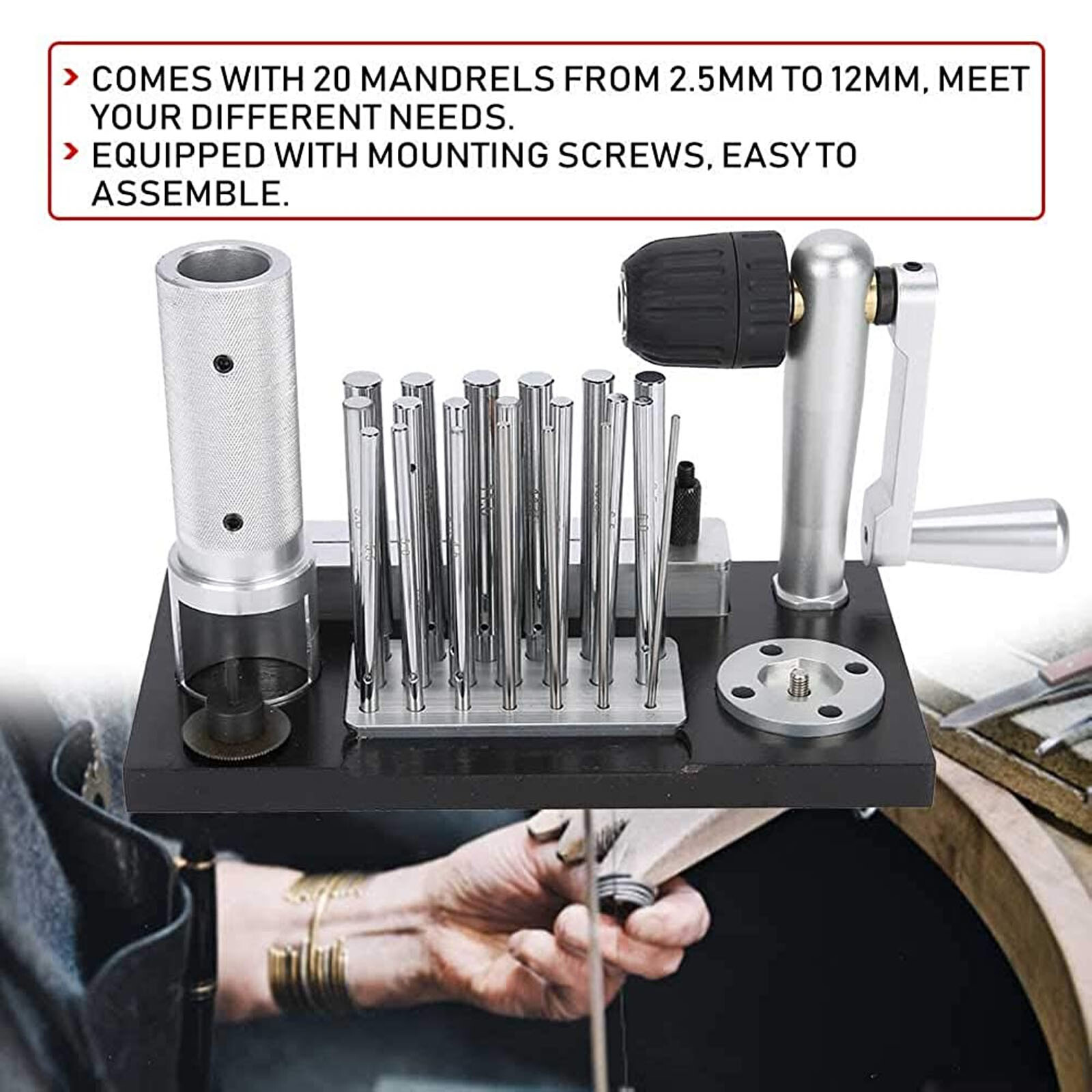 Jump Ring Maker Jewelry Tool Bending Manual Wire Drawing Machine 2.5mm-12mm