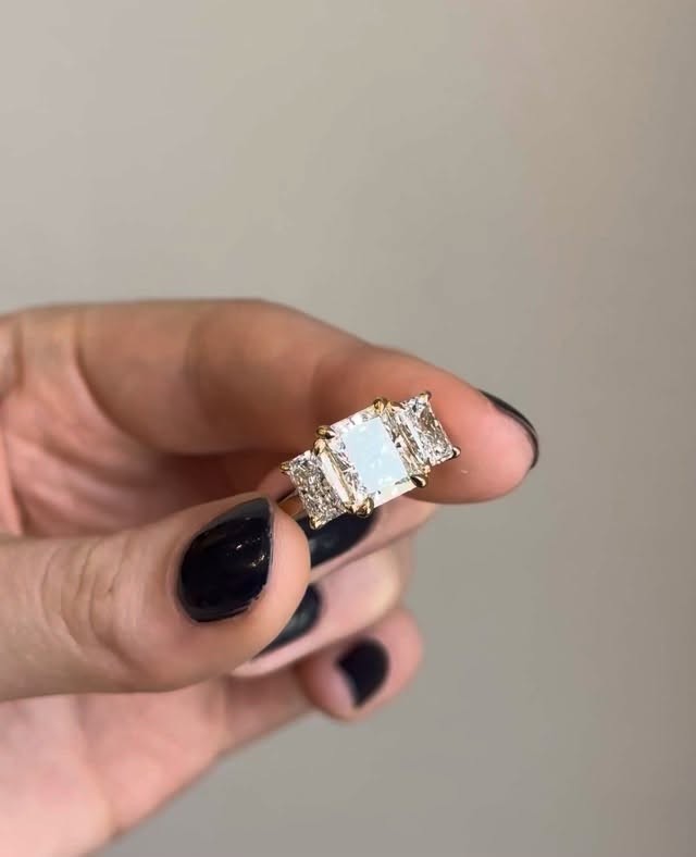 4.90 Ct Radiant Lab Grown Diamond Ring 14K Yellow Gold Elegant Engagement Ring