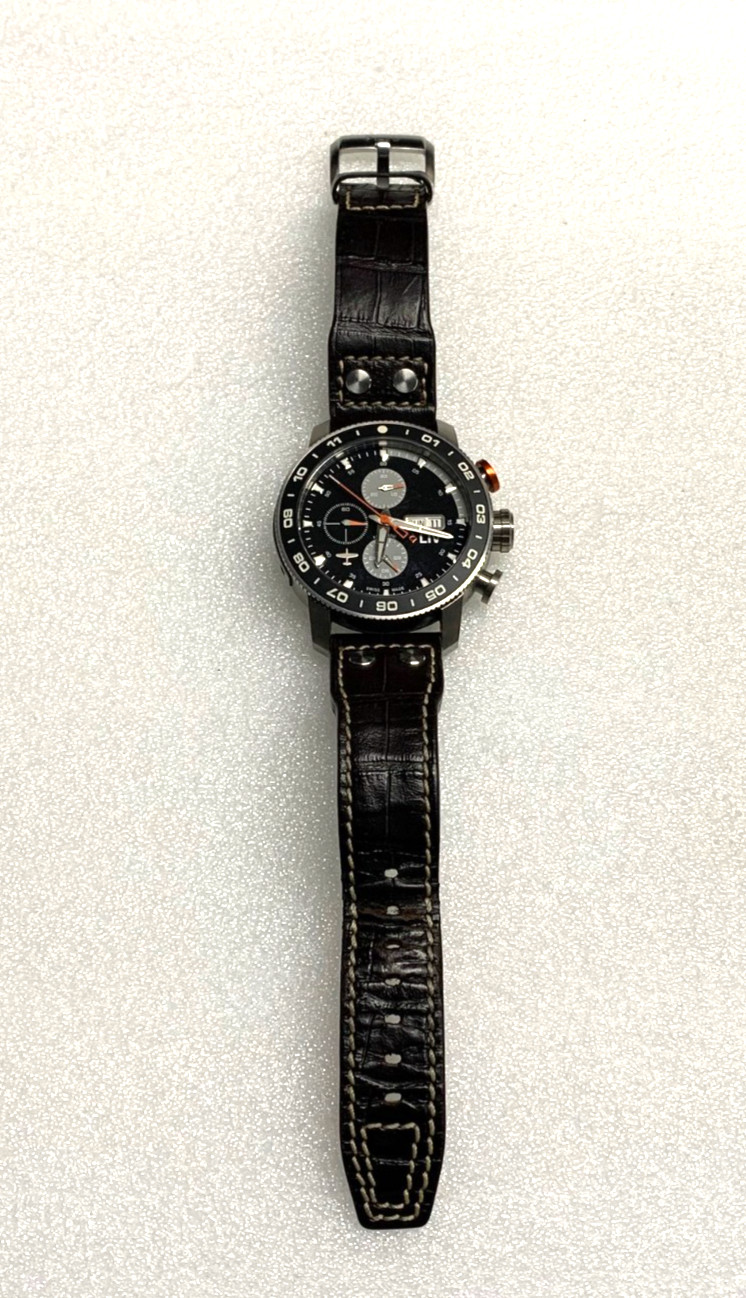 LIV Men’s P-51 Big Pilot Full Titanium Black/ Gray Automatic 46mm Watch 130/500