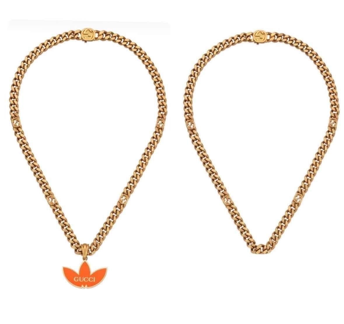 Gucci x Adidas Gold & Orange Pendant Logo Chain – $1250 – New