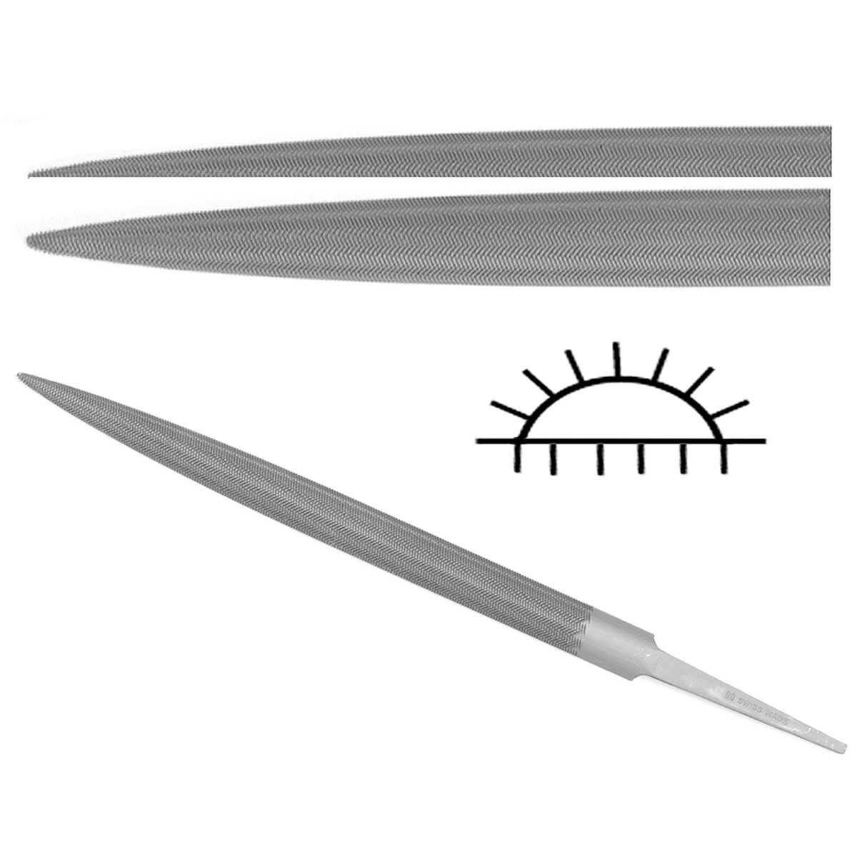 GLARDON-VALLORBE HALF-ROUND SLIM PRECISION HAND FILE – LP1566