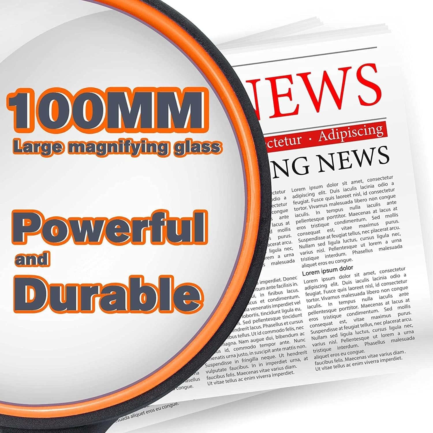 Dicfeos Magnifying Glass 10X Handheld Reading Magnifier – 75MM Large Magnifying