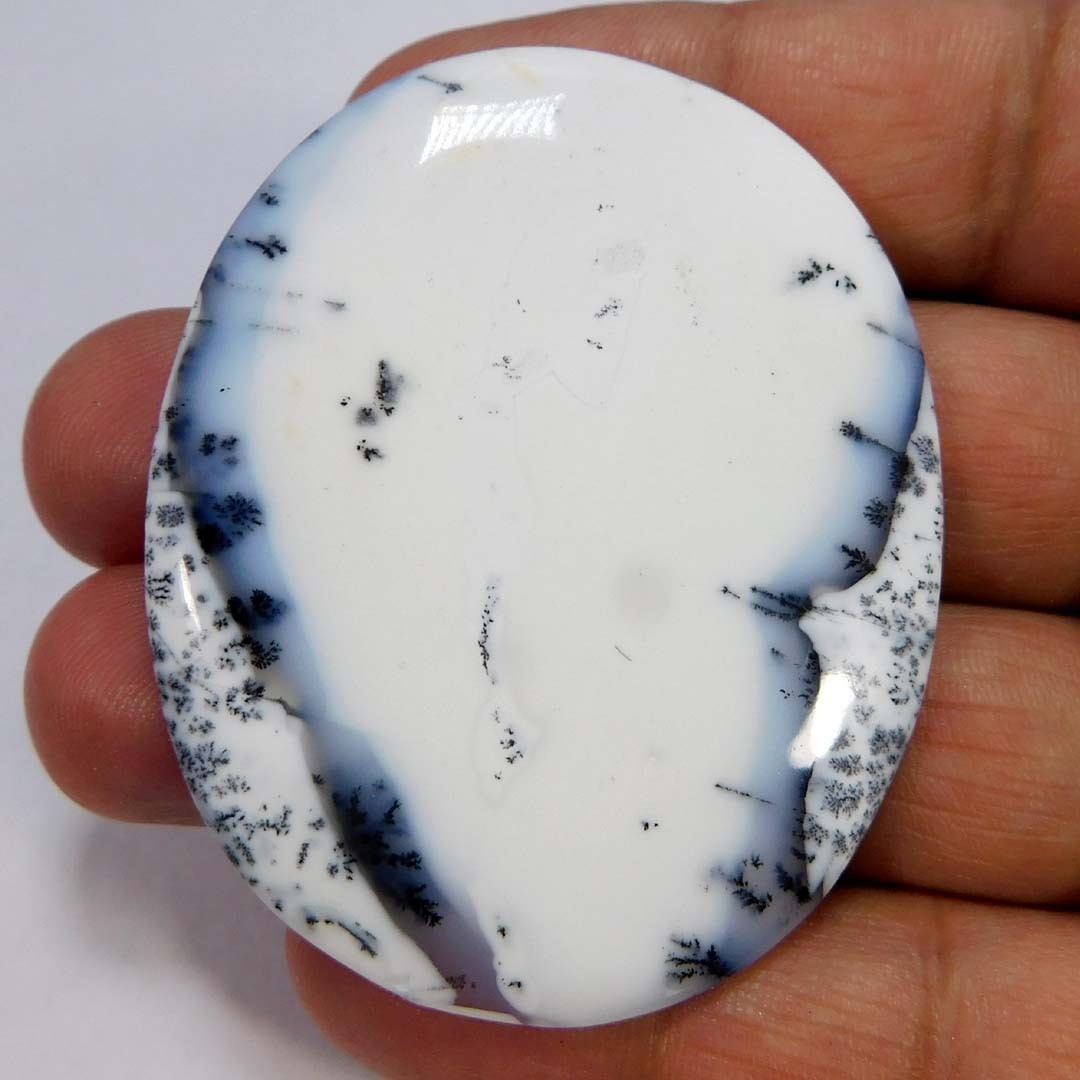 104.35Cts. Natural Gorgeous Dendritic Opal Oval Cabochon Reiki Healing Gemstone