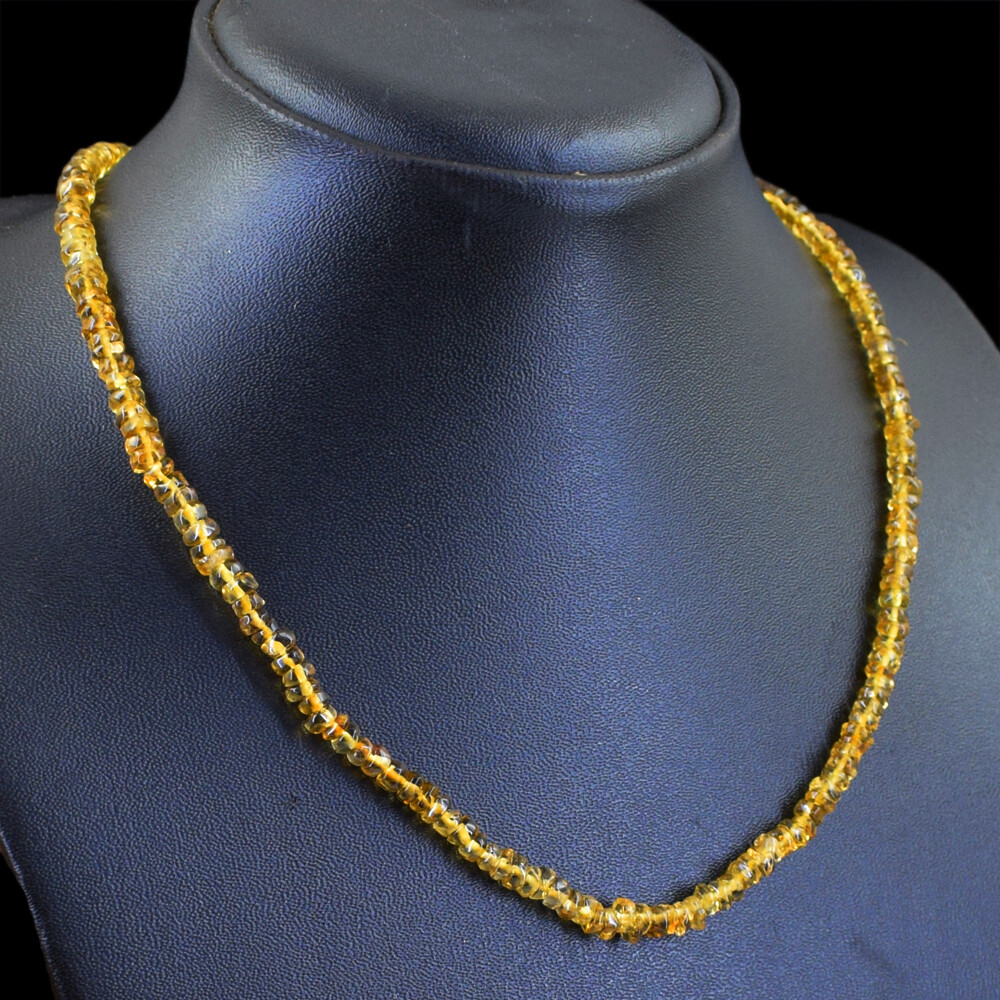 100.00 Cts Natural Round Shape Smoky Quartz Unheated Beads Necklace NK 39E85