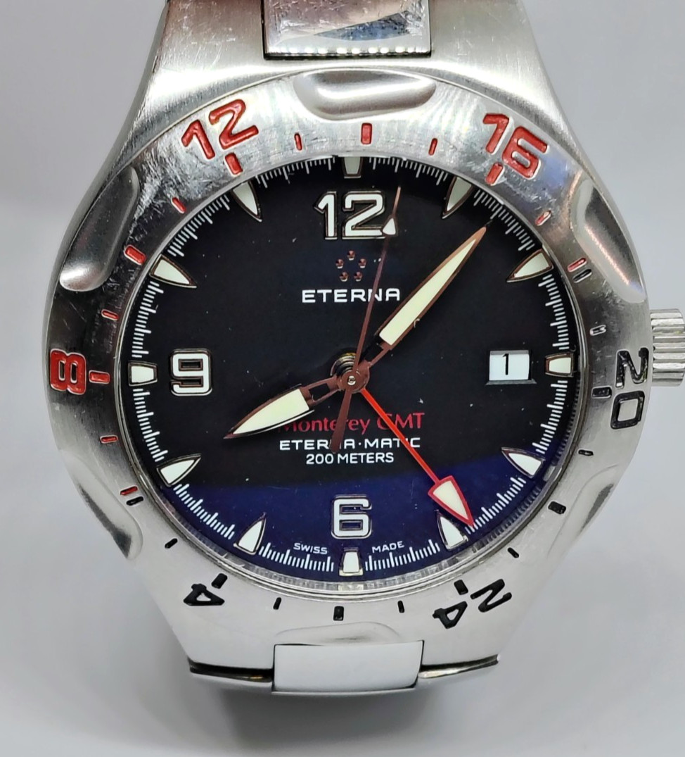 Eterna Monterrey GMT Automatic Watch Model 1612.41 Stailess Steel 200M