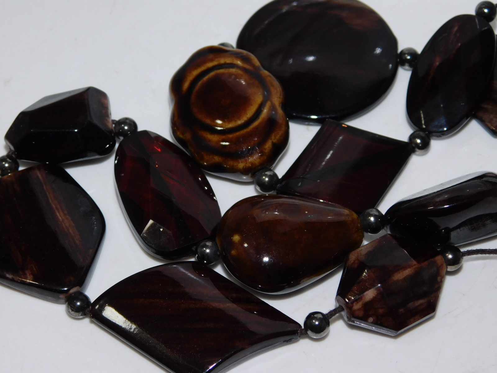 Espresso Brown Bead Long Cord 26″ Beaded Necklace String Strand DE3