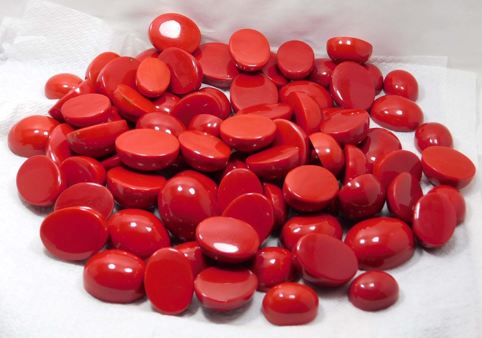 Natural Italian Red Coral 250 Ct Oval Cabochon Cut Loose Gemstone Lot