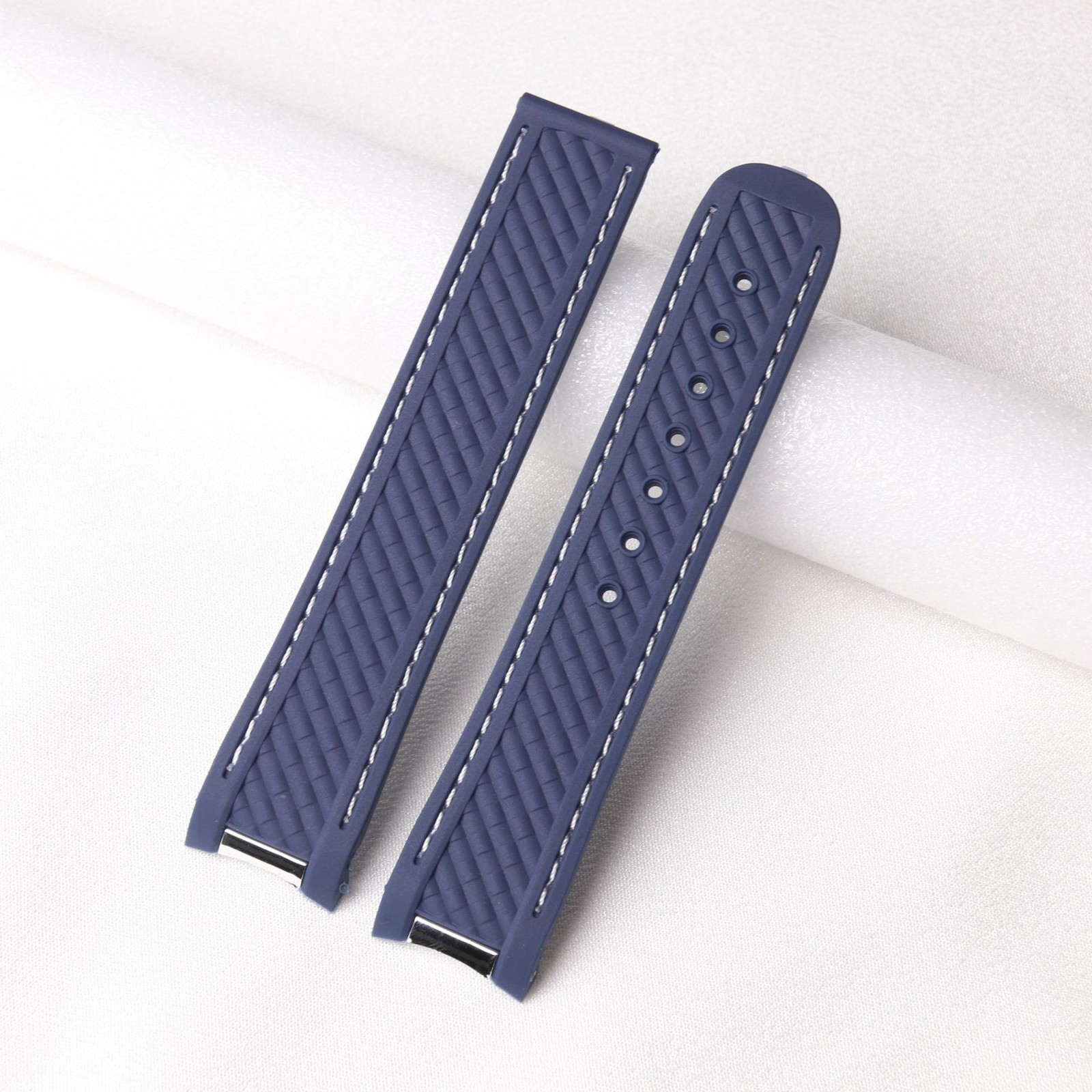 Quality Rubber Watch Straps Mens Waterproof Wristband 20mm for Omega Buttonless