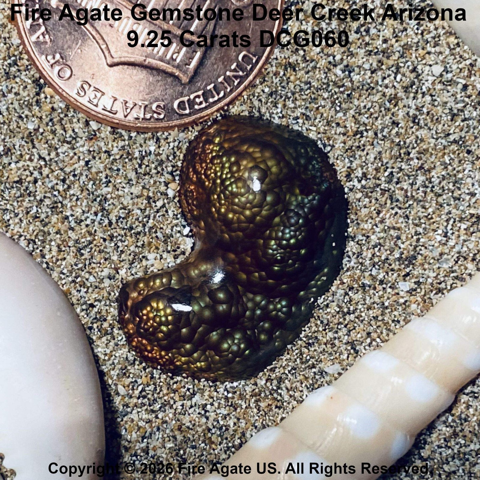 Fire Agate Gemstone Deer Creek Arizona 9.25 Carats DCG060