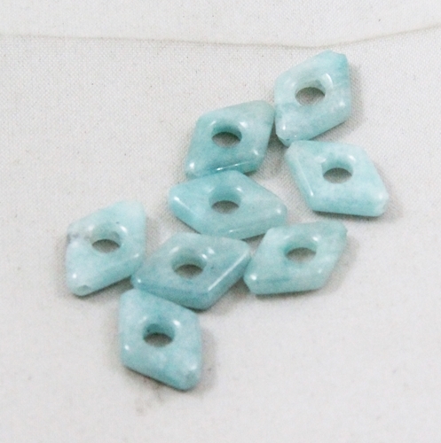 Natural AQUAMARINE diamond shape bead / strand 9mm(w) x 13mm(l) – 10 beads