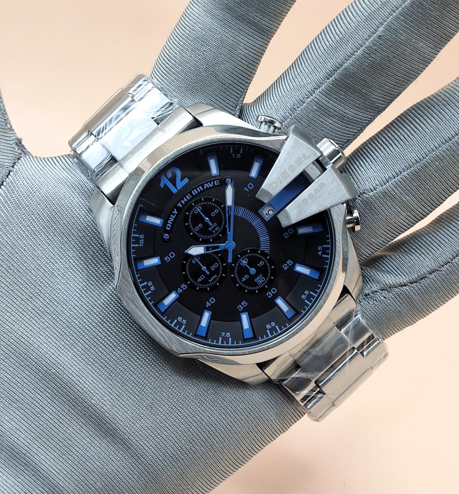 Luxury Diesel Only The Brave 10 Bar Black Dial Refurbished Men’s Wrist Watch