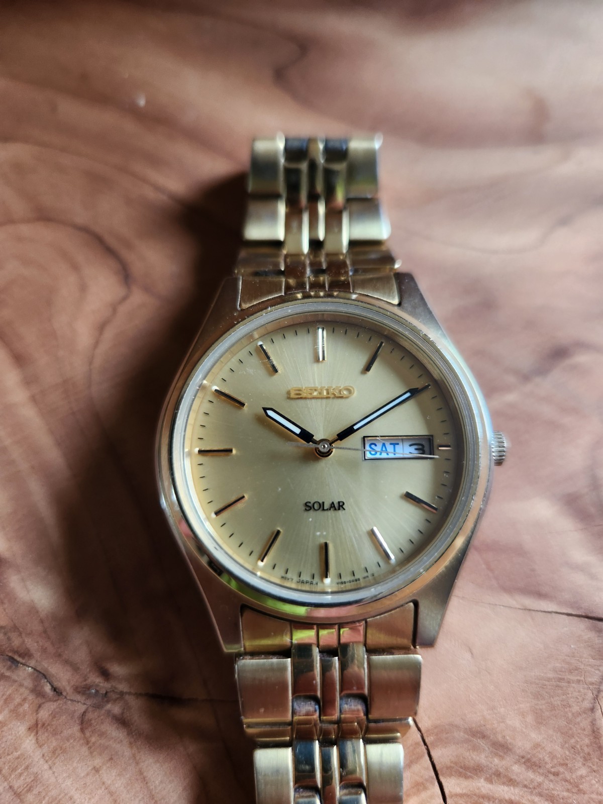 Seiko Solar Men’s Gold Tone Day/Date V158 0AA0 Working Charges