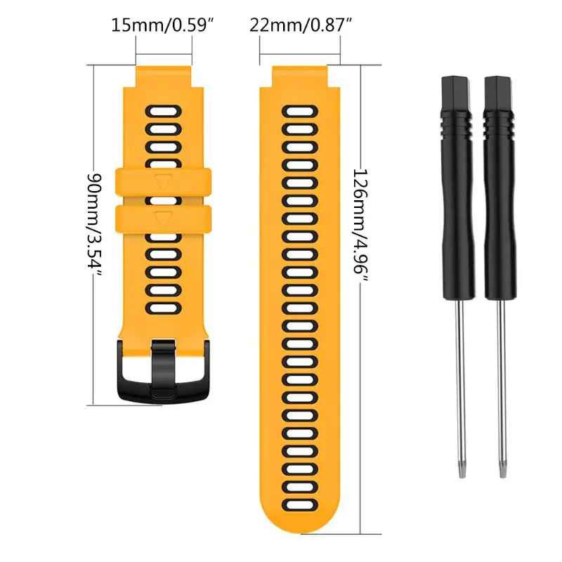 Silicone Watch Band Strap for Garmin Forerunner 220 230 235 620 630 735XT w/Tool