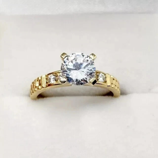 2Ct Round Cut Lab-Created Diamond Wedding Bridal Ring Set 14k Yellow Gold Plated