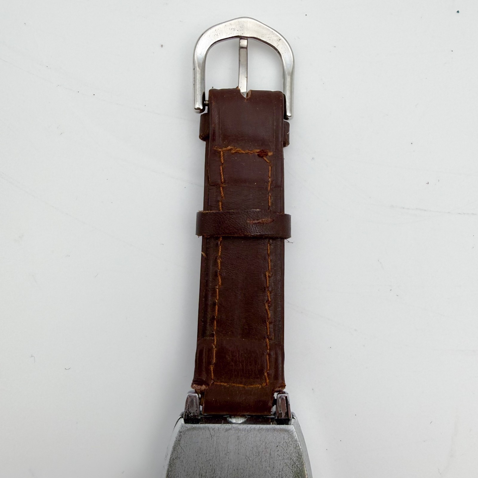 Mickey Mouse 1930’s Disney Ingersoll Chrome Watch w/ Leather Band 1939 Working