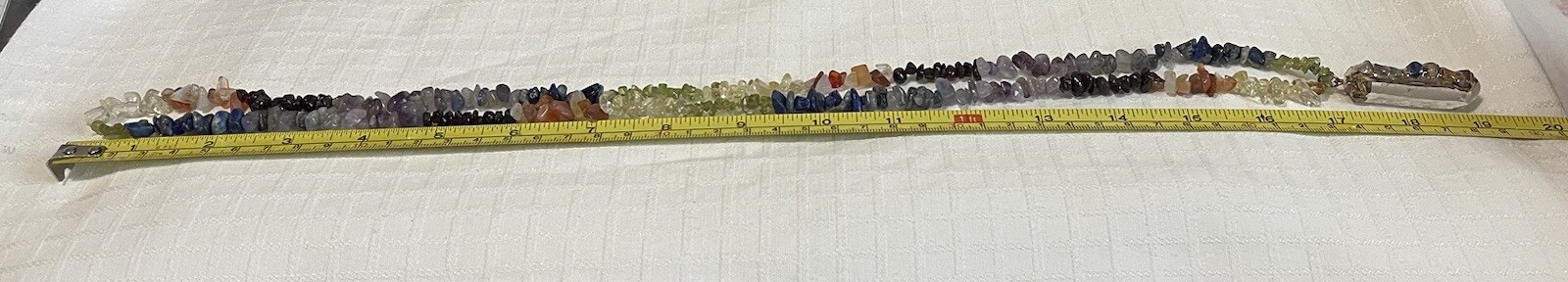 Gorgeous Assorted Multi Color Gem Stone Nugget Necklace Quartz Healing Pendant
